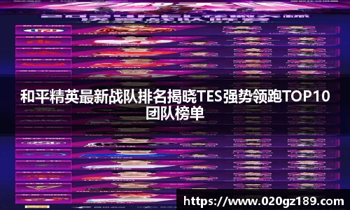 和平精英最新战队排名揭晓TES强势领跑TOP10团队榜单